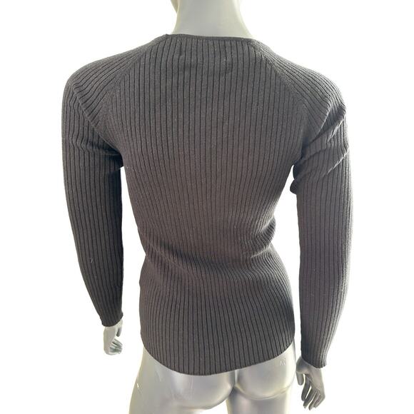 L Space Black Ribbed Sweater Camryn Top Large MSRP $130.00 - Picture 2 of 7